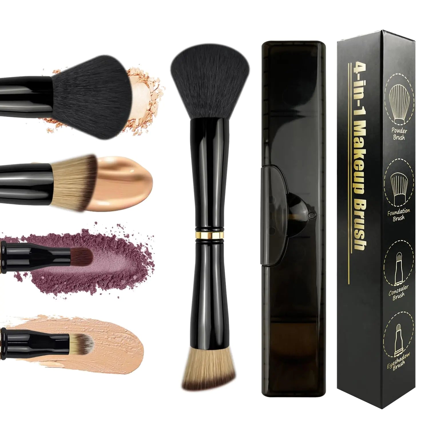 Zylsnice 4-in-1 Travel Makeup Brush Set