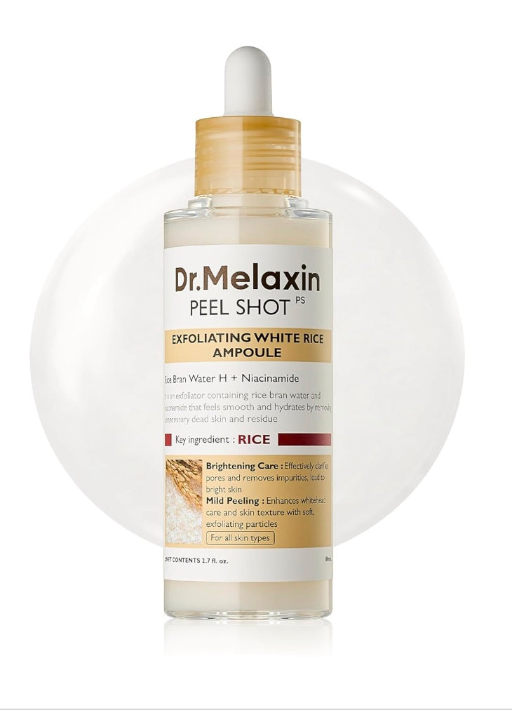 Dr. Melaxin peel shot-Exfoliating  Glow White Rice Ampoule 80ml Korean Skin Care