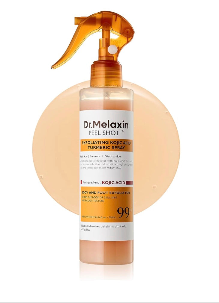 Dr. Melaxin Body Keratin care Kojic Acid Turmeric Spray Gently Exfoliating Peeling Solution. Korean Skincare All Skin Types 200ml