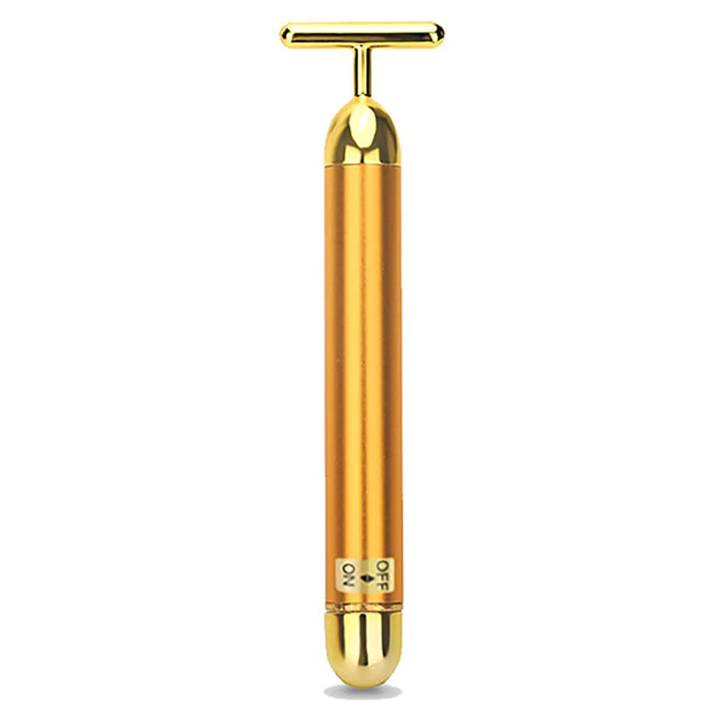 Golden T-Shaped Face Massager