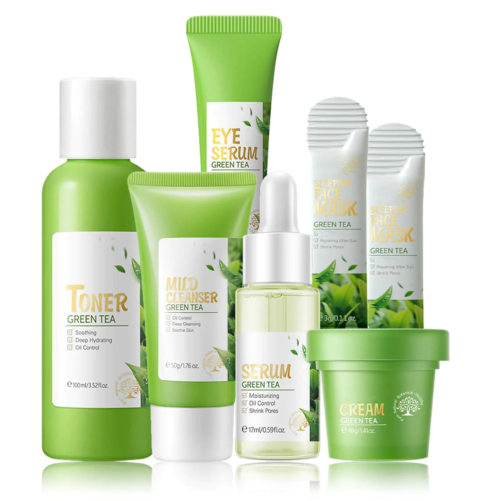 Green Tea 6-Piece Skin Care Set for Women